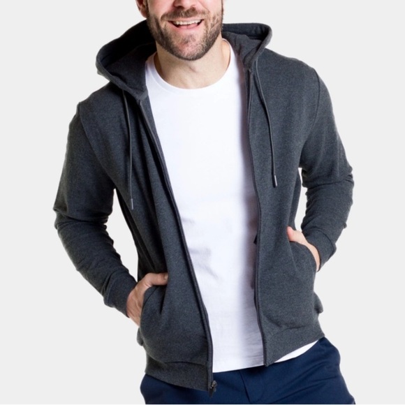 Fresh Clean Tees Men’s Charcoal Zip-Up Hoodie - Size L - Picture 1 of 3